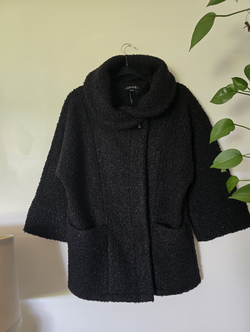 New Charlie B Size XS relax Fit 3/4 Black Coat